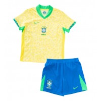 Maglia Calcio Brasile Prima Divisa Bambino Copa America 2024 Manica Corta (+ pantaloncini)